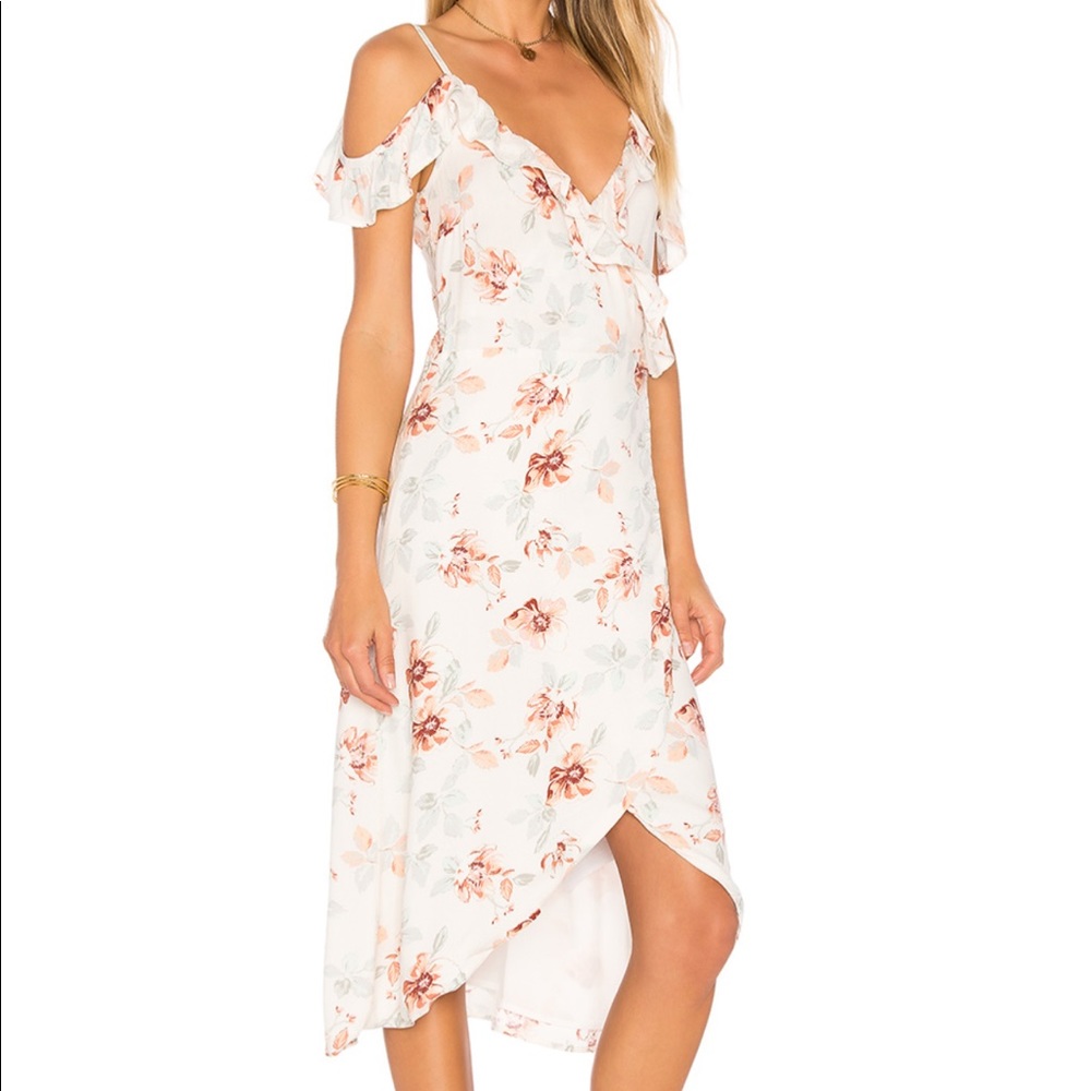 MINK PINK Midi Floral Wrap Dress